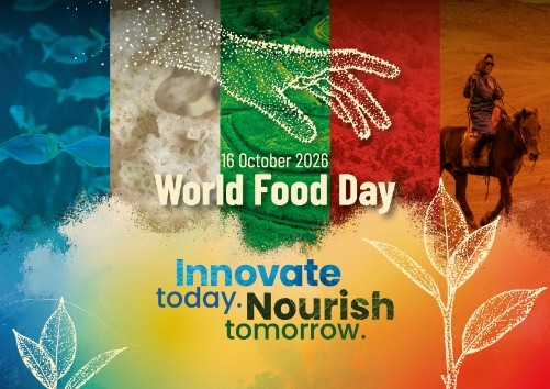 World Food Day 2026 theme visual — Innovate Today. Nourish Tomorrow.