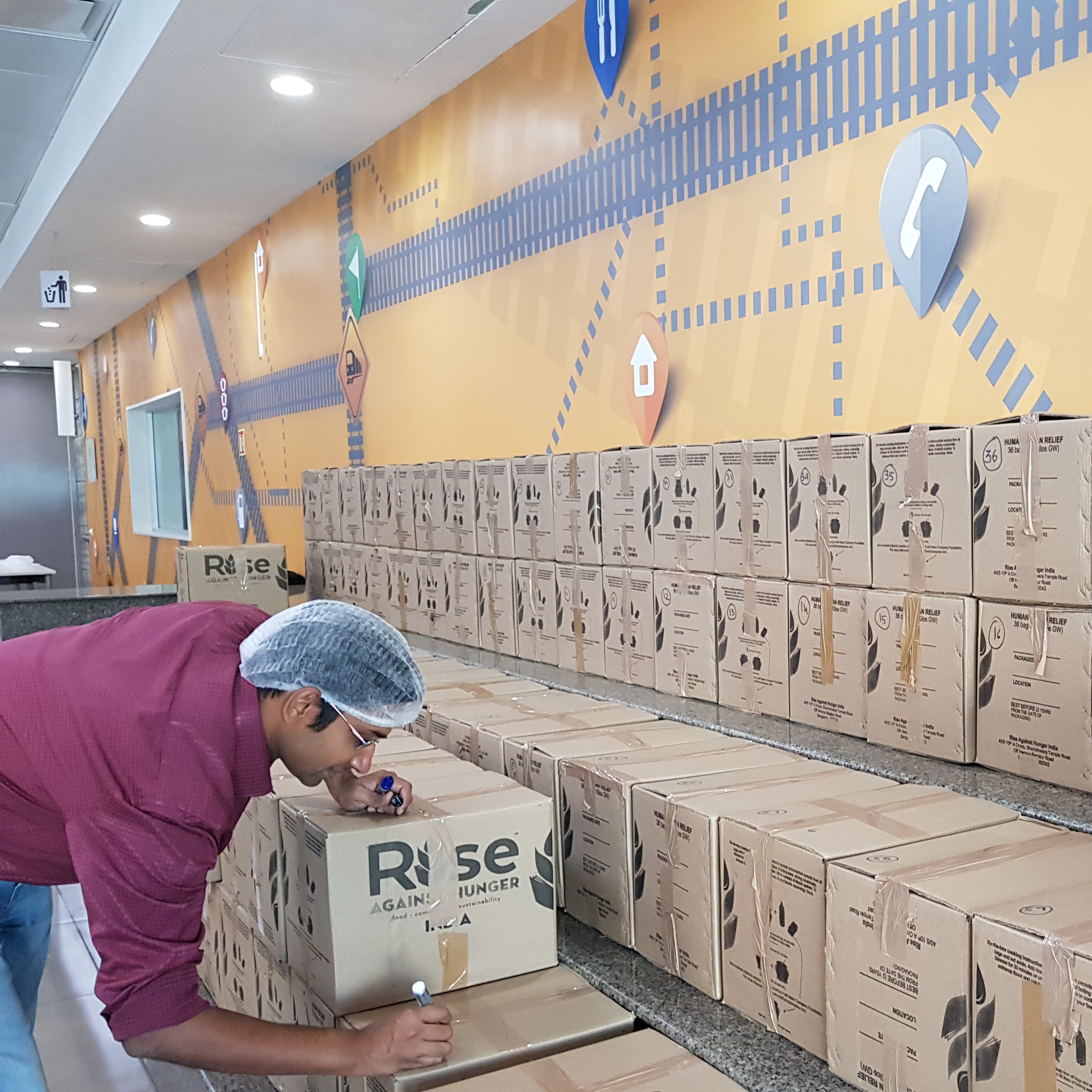 Rise Against Hunger India meal boxes