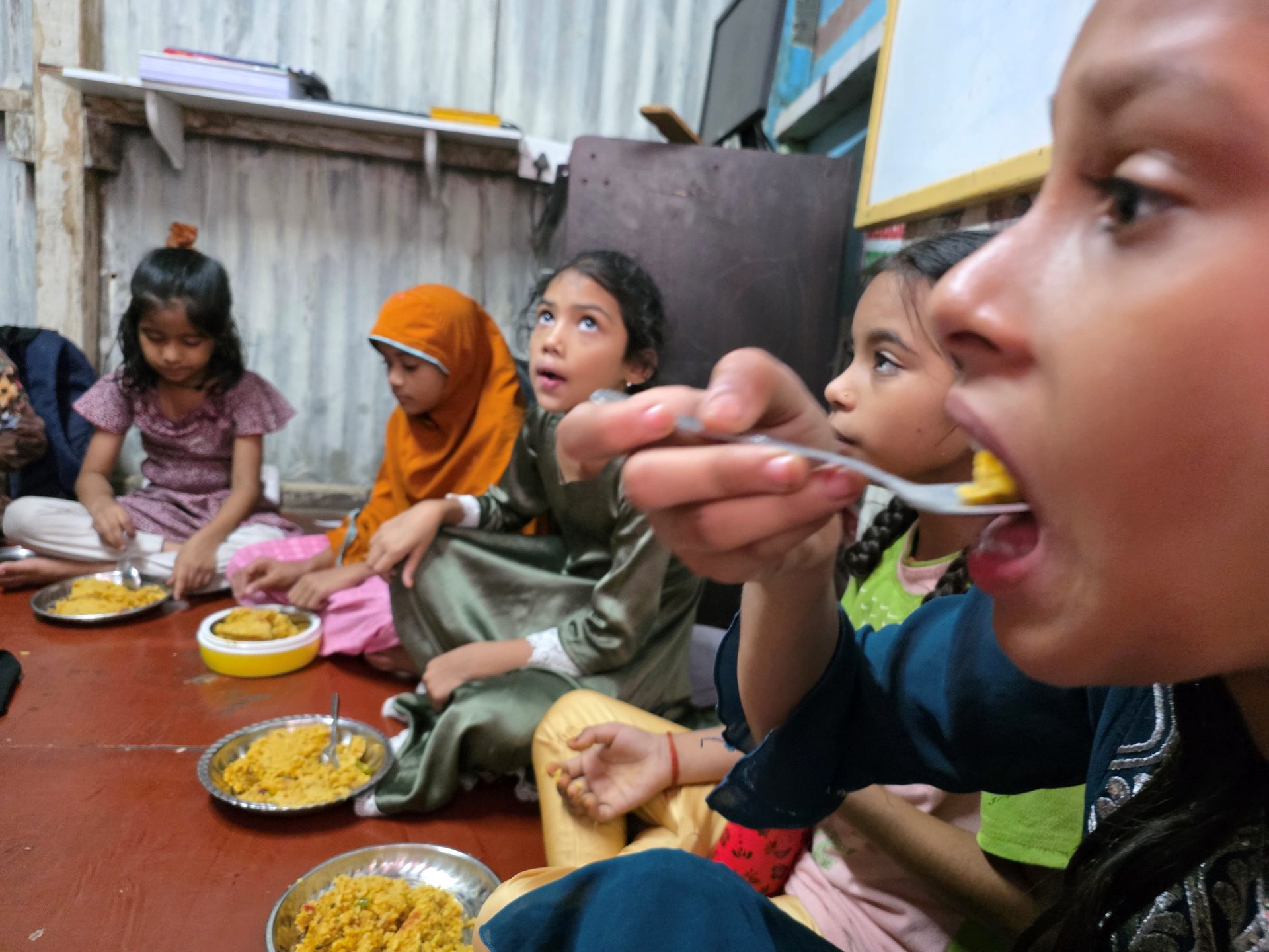 Children enjoying nutritious meals